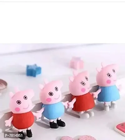 Kids School Boys and Girls (Multicolor) Peppa Pig Eraser Set Stationery - Pack of 4-thumb0