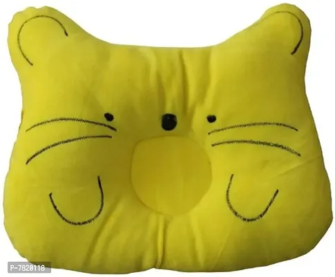 cotton baby pillow in the shape of a cat ( pack of 1 ) yellow-thumb0