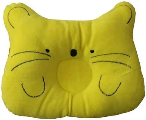 cotton baby pillow in the shape of a cat ( pack of 1 ) yellow