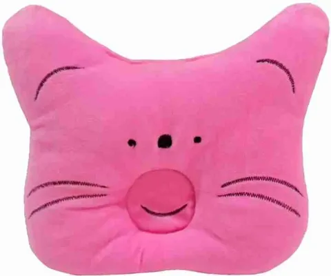 cotton baby pillow in the shape of a cat ( pack of 1 ) pink