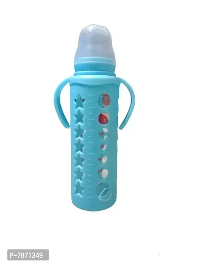 240 ml Glass Standard Baby Bottle with Silicone Cover-thumb0
