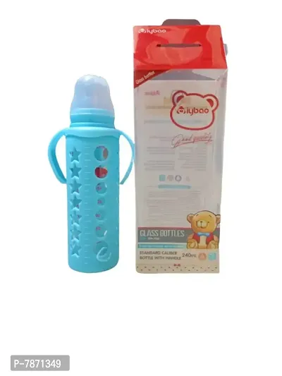 240 ml Glass Standard Baby Bottle with Silicone Cover-thumb2