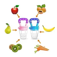 Baby Fruit Feeder Pacifier | Nibbler for Baby | Silicone Fruit and Juice Feeder | Teether for Baby | Kids Nipple Pacifier for Fruits | BPA Free for 4 to 12 Months ( Pack of 1,-thumb3