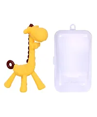 Babys Food Grade Silicone Teething Toy/Teething Stick in the Shape of a Giraffe (Yellow, Pack of 1) ( 0-24 months)-thumb1