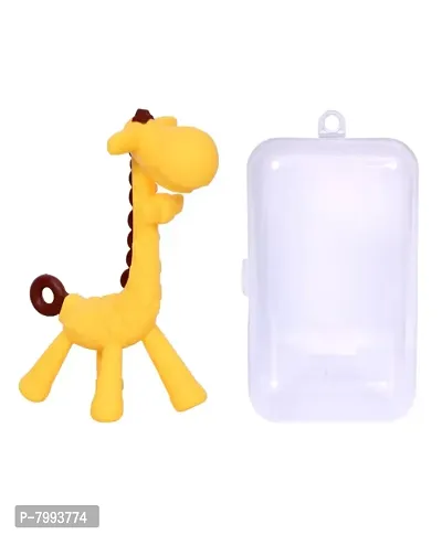 Babys Food Grade Silicone Teething Toy/Teething Stick in the Shape of a Giraffe (Yellow, Pack of 1) ( 0-24 months)-thumb2