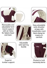 Baby Sling Carrier Bag, Child Safety Strip, Adjustable Hands Free, Baby Safety Belt, and Baby Back Carrier Bag ( maroon-thumb1