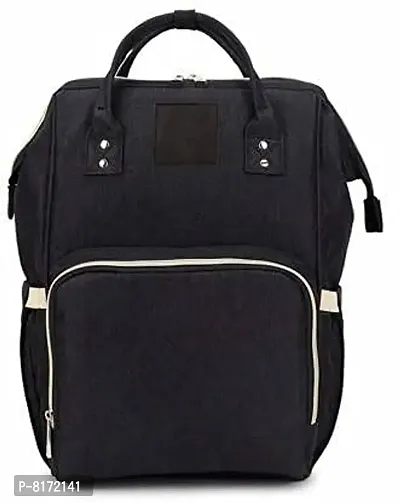 Large Mother Baby Backpack with Designer Maternity Travel (Diaper Bag) Organizer (blackk ) ( 15 pockets )-thumb0