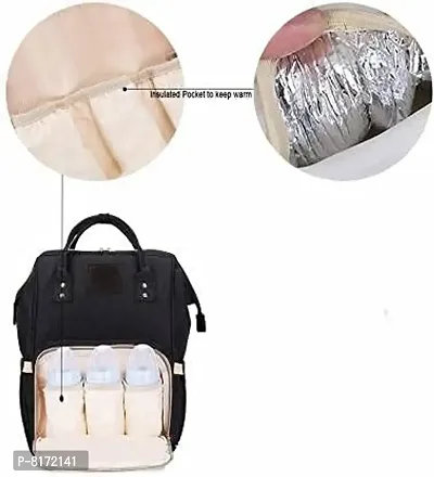 Large Mother Baby Backpack with Designer Maternity Travel (Diaper Bag) Organizer (blackk ) ( 15 pockets )-thumb2