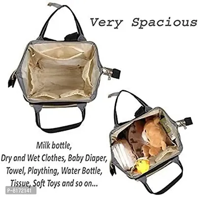 Large Mother Baby Backpack with Designer Maternity Travel (Diaper Bag) Organizer (blackk ) ( 15 pockets )-thumb4