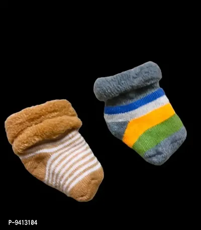 NewBorn Baby Socks, Pack of 2 Pairs Soft Material  ( worm socks )-thumb0