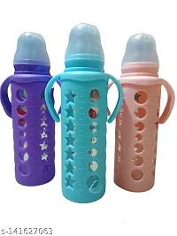 240 ml Glass Standard Baby Bottle with Silicone Cover-thumb2