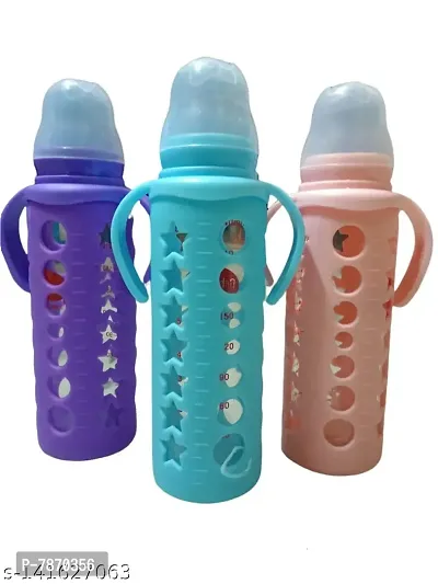 240 ml Glass Standard Baby Bottle with Silicone Cover-thumb3