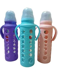 240 ml Glass Standard Baby Bottle with Silicone Cover-thumb2