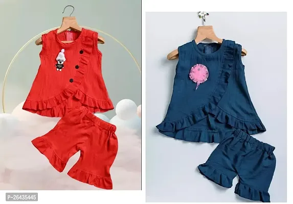 Fabulous Crepe Clothing Set For Baby Girl Pack Of 2-thumb0