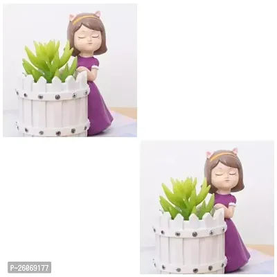 Standing Basket Girl Planter For Succulents Pack Of 2