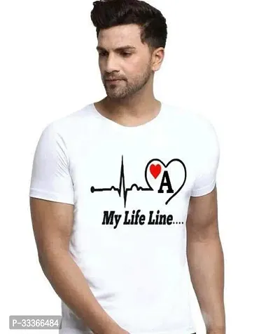 Reliable White Polyester Printed Round Neck Tshirt For Men-thumb0