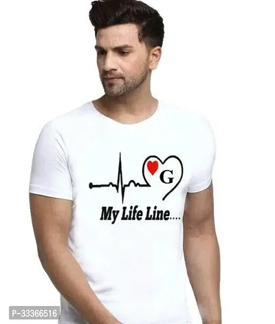 Reliable White Polyester Printed Round Neck Tshirt For Men-thumb0