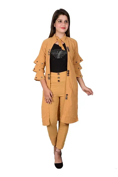Buy Shah Garment Stylish 3 Layered Polka Dress and Yellow Floral Shrug Set  (RED_S) at Amazon.in