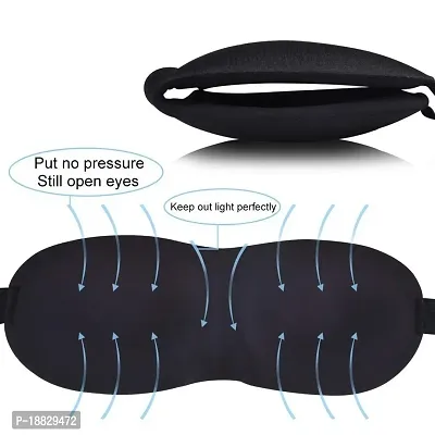 CABLE GALLERY Blind Sleeping Eye Mask Slip Night Sleep Eye black 3D Cotton Cover Super Soft  Smooth Travel Masks for Men Women Girls Boys Kids (1 pack eye mask) (2 Pc)-thumb5