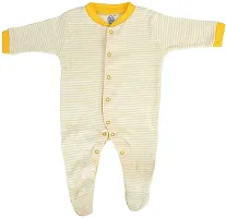 CABLE GALLERY Long Sleeve Cotton Sleep Suit Romper 100% Cotton Multi Color Romper/Bodysuit/Onesies for Baby Boy  Baby Girl - Set of 3 (12 TO 18, YELLOW)-thumb2