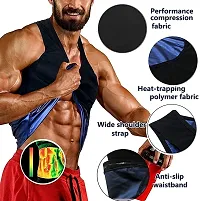 CABLE GALLERY Men's Polymer Sweat Shapewear Vest Belt Workout Man top for Weight Loss Waist Slim Trimmer Tummy Body Slimming, hot Belly Burner, Sauna Sweat Creator | Black (XL/XXL) (S/M)-thumb2