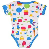 CABLE GALLERY 100% Cotton Baby Bodysuit New Born Baby Multi-Color Half Sleeve Body Suit,Romper, Sleep Suit for Boys and Girls Soft  Comfortable Combo (Pack of 3) (Unisex) (12-18 Months) (BLUE)-thumb1