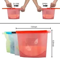 CABLE GALLERY Silicone Food Bag Reusable Seal Storage Container Silicone Food Preservation Bag Freezer Leak-Proof Cooking Ziplock Bags Blue 1000 ml (1.5 liter, 3 piece)-thumb1