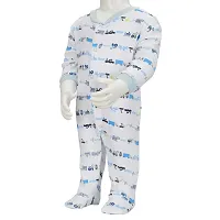 CABLE GALLERY Winter Cotton Full Sleeve Baby Romper  Sleepsuit for Baby Boys  Baby Girls Printed Pure Soft Cotton Toddler Sleepers Pack of 3 (Pattern may Vary)-thumb3