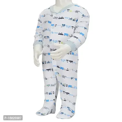 CABLE GALLERY Winter Cotton Full Sleeve Baby Romper  Sleepsuit for Baby Boys  Baby Girls Printed Pure Soft Cotton Toddler Sleepers Pack of 3 (Pattern may Vary)-thumb4