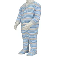 CABLE GALLERY Long Sleeve Cotton Sleep Suit Romper 100% Cotton Multi Color Romper/Bodysuit/Onesies for Baby Boy  Baby Girl - Set of 3 (12 TO 18, LIGHT BLUE)-thumb3