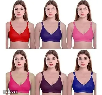 Stylish Multicoloured Cotton Bras For Women Pack Of 6-thumb0