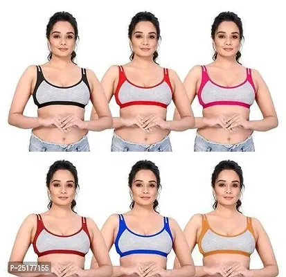 Stylish Multicoloured Cotton Bras For Women Pack Of 3-thumb0