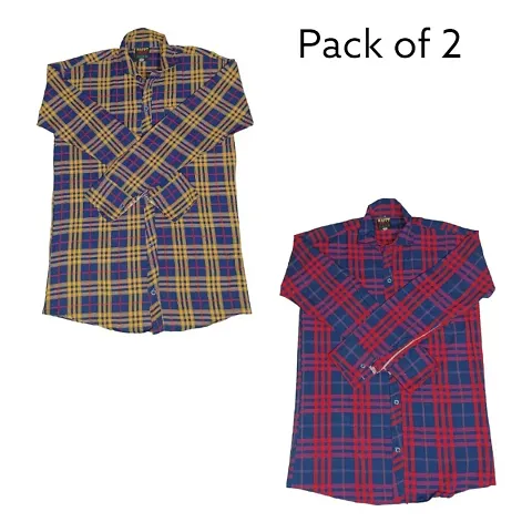 Classic Blend Checked Casual Shirts for Men, Pack of 2