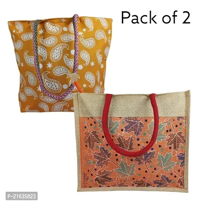 Jute shoulder  shopping bag combo for Shopping bag/tote bag/ shoulder bag / vegetable bag. Pack of 2.