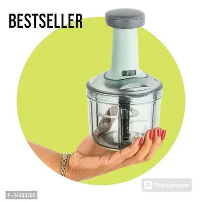 Manual Push Chopper 800 - ML  3 - Steel Blade Hand Press Vegetables Chopper Kitchen for Cutting Salad, Onion, Chilly Mixer BIG SIZE HAVEY CHOPPER (COLOUR - pista