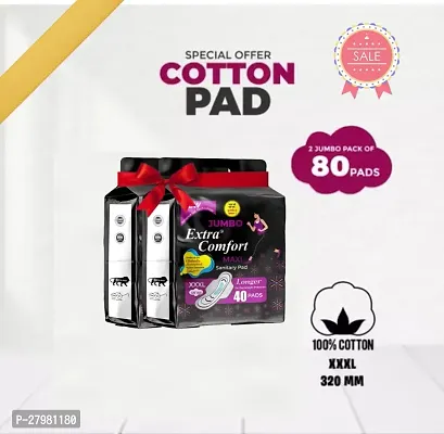 Jumbo Extra comfort Sanitary Napkin Pads (80 pads, XXXL) Sanitary Pad-thumb0