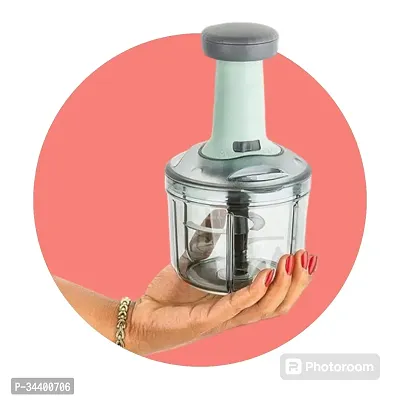 Manual Push Chopper 800 - ML  3 - Steel Blade Hand Press Vegetables Chopper Kitchen for Cutting Salad, Onion, Chilly Mixer BIG SIZE HAVEY CHOPPER (COLOUR - pista