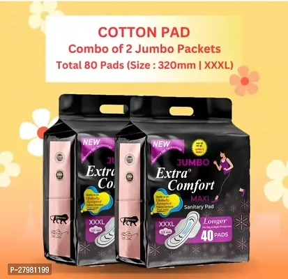 \ Jumbo Extra comfort Sanitary Napkin Sanitary Pads (Size - 320mm | XXXL) (Combo of 1 Packet) (Total 40 Pads)