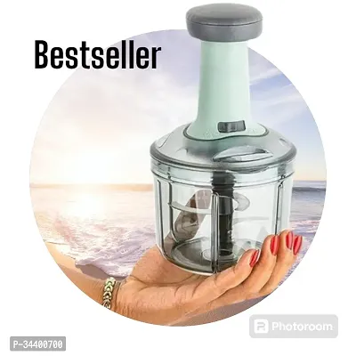 Manual Push Chopper 800 - ML  3 - Steel Blade Hand Press Vegetables Chopper Kitchen for Cutting Salad, Onion, Chilly Mixer BIG SIZE HAVEY CHOPPER (COLOUR - pista