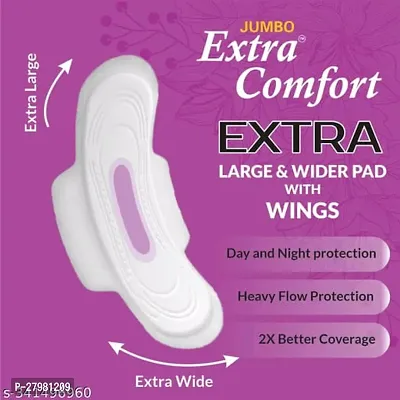 Extra comfart Natural Cotton Pad (100% leakage Proof Sanitary Napkins ) maxi 320mm XXXL size For Women Combo 80 Pads Pack Of / Total 80 Pads-thumb4