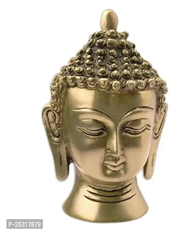 Vastu Religious Idol Of Lord Gautama Buddha Face Statue-Idol In Pure Brass For Long Life Durabality-16Cm