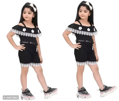 Stylish Cotton Black Dress For Baby Girl Pack Of 2