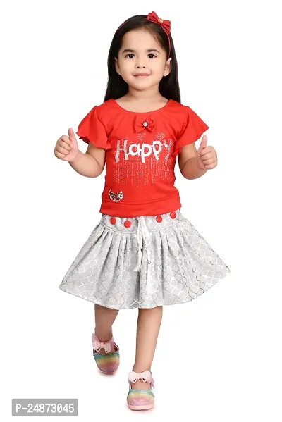 Stylish Cotton Red Dress For Baby Girl