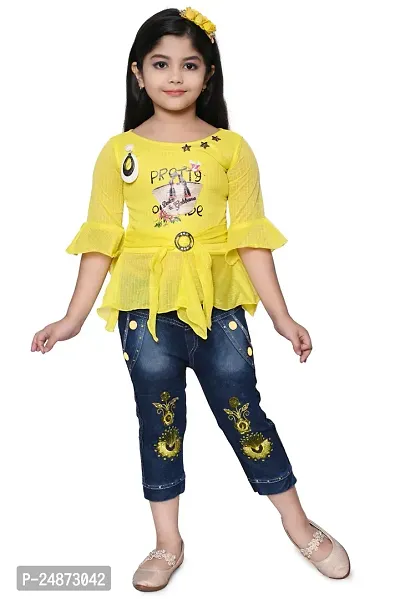 Stylish Cotton Yellow Dress For Baby Girl