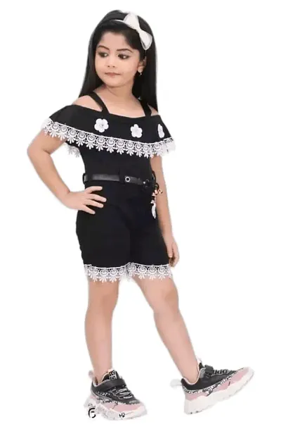 Stylish Cotton Black Dress For Baby Girl