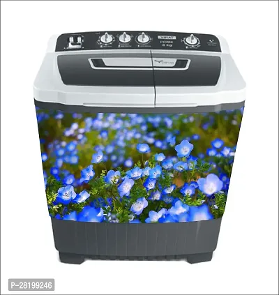 Decorative Violet Flower Leaves Washing Machine Sticker Multicolor Pvc Vinyl 86X60-thumb0