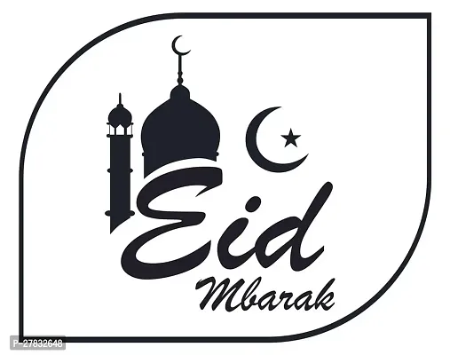 Decorative Black Decal Eid Mubarak Islamic Sticker 60X90