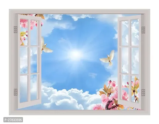 Beautiful Colorful Nature Window Illusion Wall Sticker