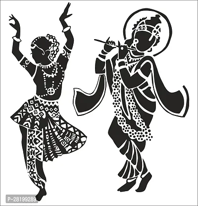 Home Decor Dancing Radha Krishna Wallsticker For Home Decorative Pvc Vinyl Wall Sticker 64 Cm X 171 Cm-thumb0