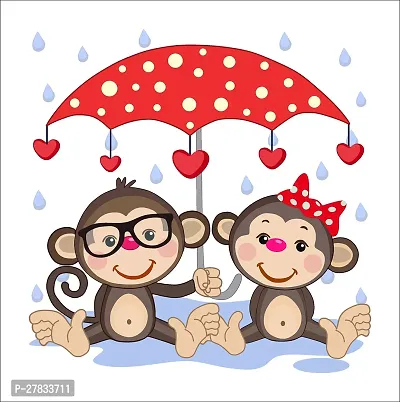 Home Deacute;cor Monkey Couple Cartoon Drawing Wallsticker For Home Decorative Pvc Vinyl Wall Sticker-thumb0